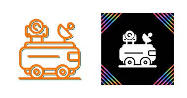 Beyaz arkaplanda karavan simgeleri izole edildi.