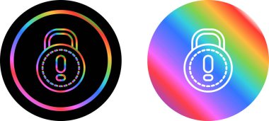 satır yuvarlak kilit simgeleri beyaz arkaplanda izole edildi.