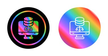 Veritabanı Yönetiminin vektör çizimi modern simgeler 