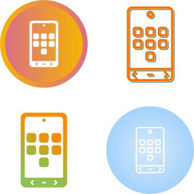 Beyaz arkaplanda akıllı telefon simgesi. İzole vektör illüstrasyonu 