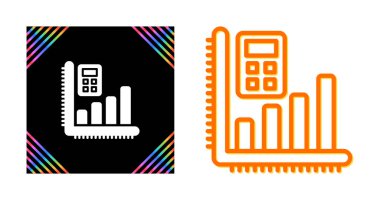 Hesap makineli bar grafik simgesinin vektör çizimi