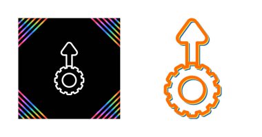 Sistem Güncelleme Simgesi, Ok ile Gear, Güncelleme Süreci, Yazılımı Yükle, Beyaz Arkaplanda İnce Satır Sembolü 