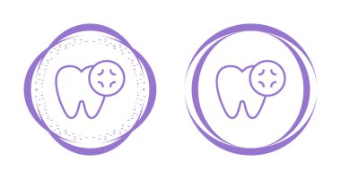 Diş kliniği logosu şablonu, diş simgesi, vektör illüstrasyonu beyaz arkaplanda izole edildi 