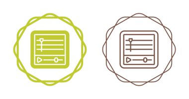 Dairesel sınırları olan iki ana kontrol paneli simgesi