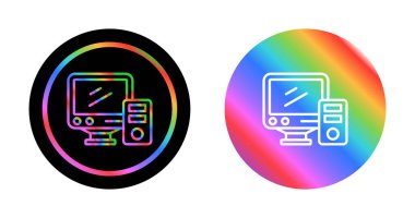 Bilgisayar simgesi. Beyaz arkaplanda vektör illüstrasyonu 