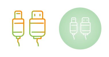 Bağlayıcıları ve kabloları gösteren iki usb kablosu