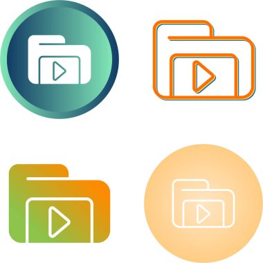 Video simgeleri ayarlandı. Çal düğmeleri. Ortam oynatıcı vektör simgeleri