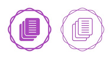 Dairesel dekoratif sınırlar içinde mor belge simgeleri