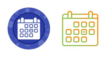 renkli takvim simgeleri. olay hatırlatıcı sembolleri. Renkli web düğmeleri. Beyaz arkaplanda izole edilmiş vektör illüstrasyonu