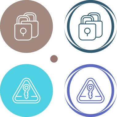 Beyaz Arkaplanda İki Asma Kilit Simgesi