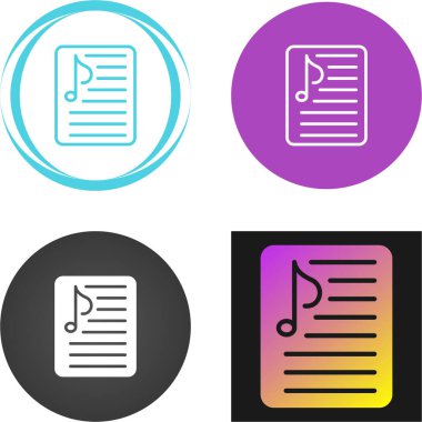 müzik listesi simgesi seti, vektör illüstrasyonu