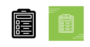 Yeşil arkaplan aksanlı pano kontrol listesi simgesi