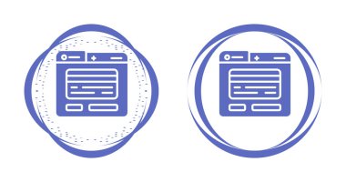  beyaz arkaplanda izole edilmiş çizgi tarayıcı pencere simgesi.
