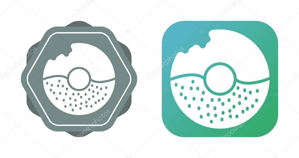 Bitten cookie icon with circular shape design