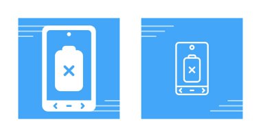 Ekranlarda düşük pil yükü olan dijital tablet simgeleri 