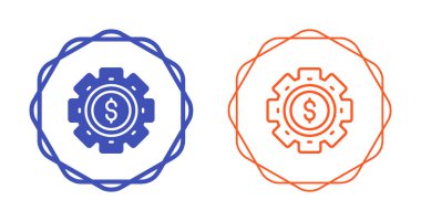 Ayarlar simgesi beyaz arkaplanda izole edildi. Çarklı tabela. Vites sembolü. Vektör illüstrasyonu