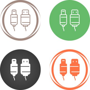 Renkli dairesel arkaplan içerisindeki kullanıcı kablosu simgeleri