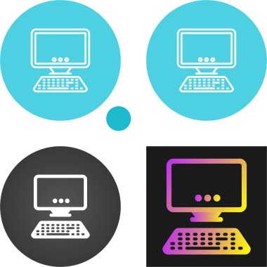 Bilgisayar Simgesi Vektör Resimleri Beyaz Arkaplanda İzole Edildi 