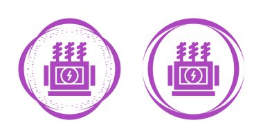 Güç Transformers elektrik voltaj vektör simgeleri  