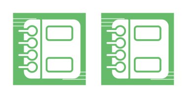 Spiral notepad icons set, vector illustration