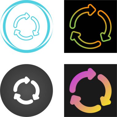 Geri dönüşüm simgeleri ayarlandı, vektör illüstrasyonu