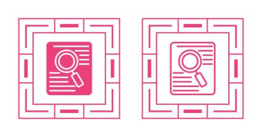 Geometrik çerçeve içindeki büyüteç inceleme belgesi