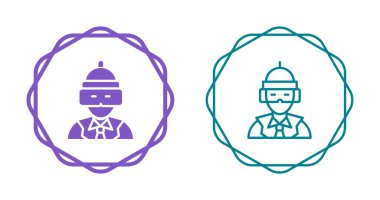 Sanal Gerçeklik Kulaklık Simgesi. Vektör beyazda izole edildi