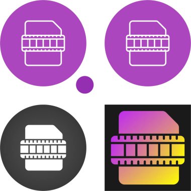 Beyaz arkaplanda video dosya simgeleri kümesi