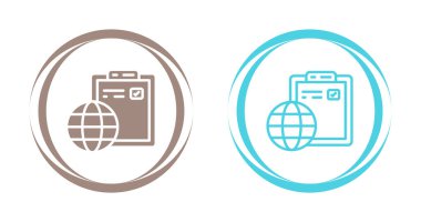 Dairelerin içinde dünya sembolleri bulunan pano simgeleri