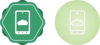 Bulut hesaplama simgesi. Web için yeşil hesaplama vektör simgelerinin izometriği.