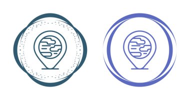 Dünya haritası işaretçisini yer küresi ve konum simgesi, vektör illüstrasyonu ile ayarla 
