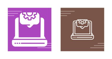 Bilgisayar Satırı Simgesi, İzole Vektör İllüstrasyonu