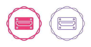 hdmi port çizgisi simge vektörü. hdmi port işareti. izole edilmiş çizgi simgesi siyah illüstrasyon