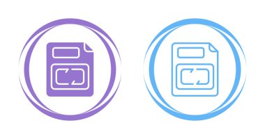 Dosya eşzamanlamasını gösteren mor ve mavi dairesel simgeler