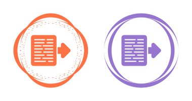 Sağ okları içeren iki renkli belge simgesi