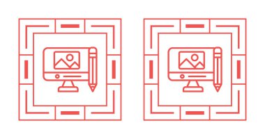 Geometrik çerçeveler içindeki dijital fotoğraf düzenleme simgeleri