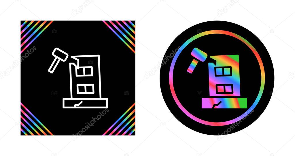 Building Dismantling Vector Icon. Demolition Sign. Isolated Symbol Illustration