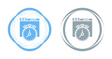 Zamanlayıcı sembolleri içeren çamaşır makinesi simgeleri