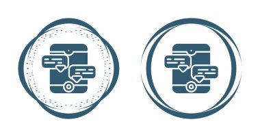 Sohbet baloncukları simgeleri olan akıllı telefon seti, vektör illüstrasyonu basit tasarım