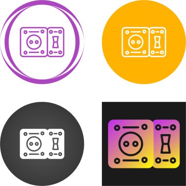 GFCI Outlet ağ simgeleri seti, vektör illüstrasyonu