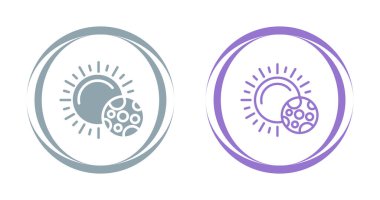 ay ve güneş ağ ikonu vektör illüstrasyonu