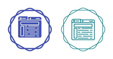 Dairesel çerçeveler içinde iki ana hatlı web tarayıcı simgesi