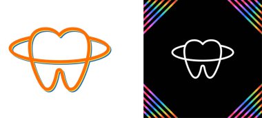 Diş kliniği logosu şablonu, diş simgesi, vektör illüstrasyonu beyaz arkaplanda izole edildi 