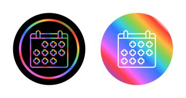  Takvim Icons set. Vektör çizim 