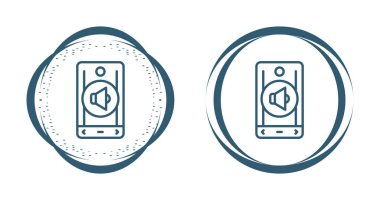 Ses simgesi ile modern akıllı telefonun vektör çizimi