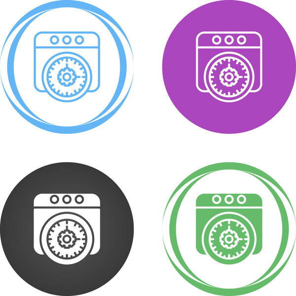 Web page and stopwatch icons on white background, vector illustration     