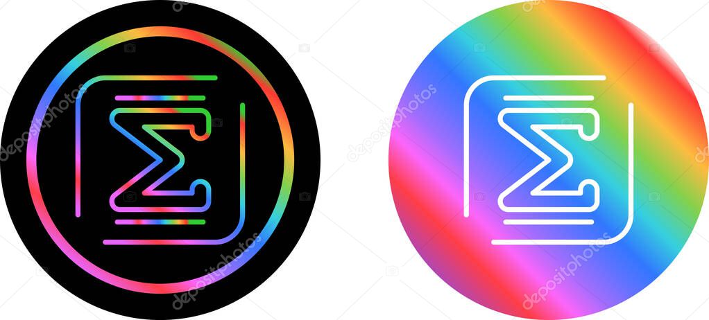 Sigma letters icons set, vector illustration