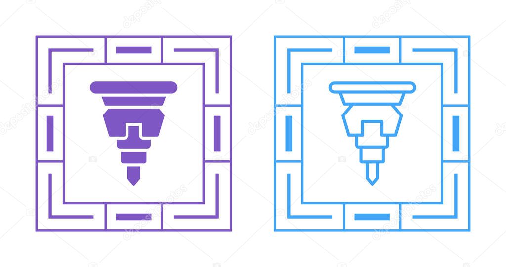 Laser cutting icons set, vector illustration