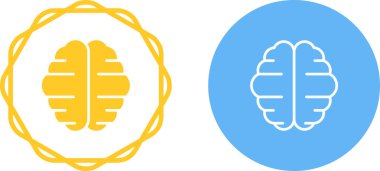 Beyin. Düz çizim tarzı. vektör simgeleri ayarlandı.