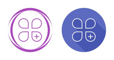 İçinde artı semboller bulunan iki soyut tıbbi simge